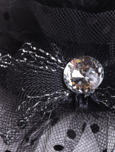 Wonderful appliques en tissu gaze Feather 13cm Hat mariée mariage