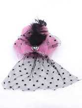 Wonderful appliques en tissu gaze Feather 13cm Hat mariée mariage