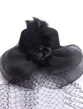 Graceful Tissu noir gaze Hat mariage 13cm Pour Brides
