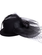 Graceful Tissu noir gaze Hat mariage 13cm Pour Brides