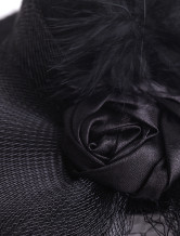 Graceful Tissu noir gaze Hat mariage 13cm Pour Brides