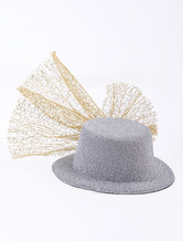 Graceful Argent Jaune Feather appliques de mariage Hat 13cm Pour Brides