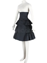 Jupe de Lolita en coton avec ride et boutons noirs  