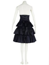 Jupe de Lolita en coton avec ride et boutons noirs  