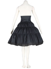 Robe Lolita  volants en coton noir avec dentelles