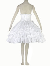 Jupe couches Lolita à  volants en coton blanc