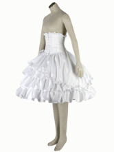 Jupe couches Lolita à  volants en coton blanc