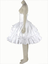 Jupe couches Lolita à  volants en coton blanc