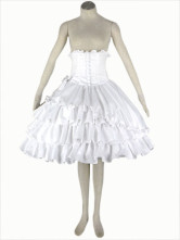 Jupe couches Lolita à  volants en coton blanc