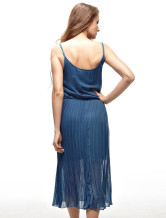 Elégante robe bleue d'été en polyester pour dames