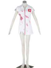 Infirmière Zombie satin Halloween Costume Scary