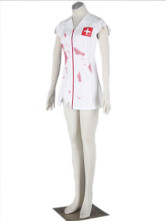 Infirmière Zombie satin Halloween Costume Scary