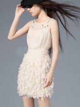 Sweet Pink soie col rond manches des robes de dames