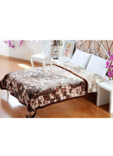 Superbe brune 200 * 230 cm Raschel lit courtepointe