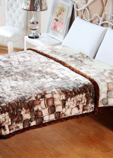 Superbe brune 200 * 230 cm Raschel lit courtepointe