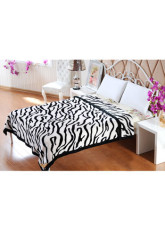 Superbe brun blanc 200 * 230 cm Raschel lit courtepointe