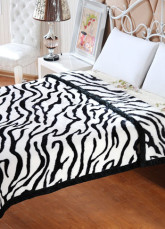 Superbe brun blanc 200 * 230 cm Raschel lit courtepointe