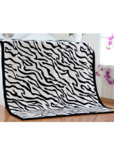 Superbe brun blanc 200 * 230 cm Raschel lit courtepointe