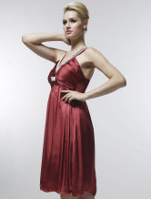 Red Sweet Organza With Satin Womens Evening Dress