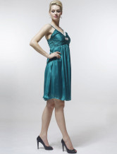 Red Sweet Organza With Satin Womens Evening Dress
