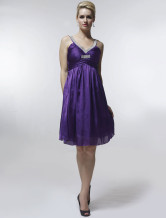 Red Sweet Organza With Satin Womens Evening Dress
