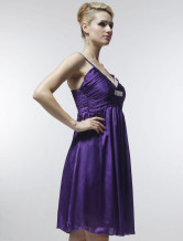 Red Sweet Organza With Satin Womens Evening Dress