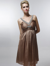Red Sweet Organza With Satin Womens Evening Dress