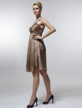 Red Sweet Organza With Satin Womens Evening Dress