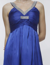 Red Sweet Organza With Satin Womens Evening Dress