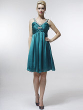 Red Sweet Organza With Satin Womens Evening Dress