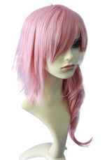 Perruque de cosplay rose de 70cm pour Fantaisie Finale Foudre 
