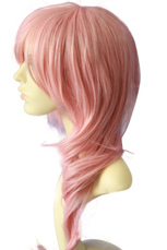 Perruque de cosplay rose de 70cm pour Fantaisie Finale Foudre 