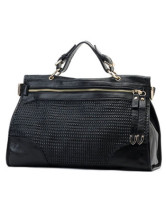 Fourre-tout  Féminin Cuir de Vache Fuir Noir Retro 39*15*26cm 