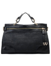 Fourre-tout  Féminin Cuir de Vache Fuir Noir Retro 39*15*26cm 