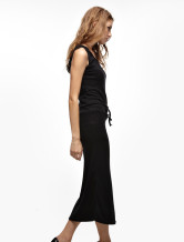 Cool Noire Coton 65% Polyester 35% Hood manches Summer Dress Ladies