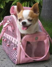 Sacs de transport Pour Chien 41.91*17.78*26.67cm  PU imprimé Léopard Rose Mignon 
