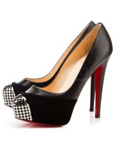 Escarpins noires de 5 1/2'' talons en peau de mouton 