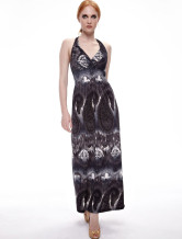 Elegent gris glace Slik Womens Maxi Dress