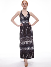 Elegent gris glace Slik Womens Maxi Dress