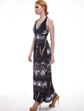 Elegent gris glace Slik Womens Maxi Dress