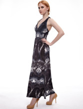 Elegent gris glace Slik Womens Maxi Dress