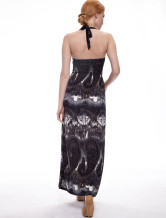 Elegent gris glace Slik Womens Maxi Dress