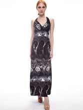 Elegent gris glace Slik Womens Maxi Dress
