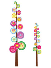 Peintures Décoration Murale Amovible Arbre Coloré Romantique PVC  