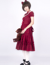 Cotton Red Lace Classic Lolita Dress