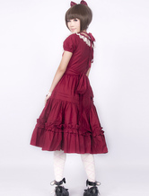 Cotton Red Lace Classic Lolita Dress
