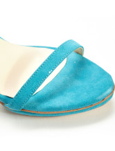 Modern Green 3 9/10'' High Heel Sheepskin Suede Fashion Sandals