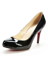 Escarpins noires et vernies de 4 3/4'' talons 