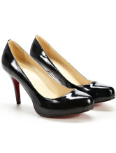 Escarpins noires et vernies de 4 3/4'' talons 