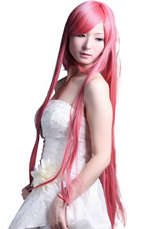 シムカ 女性用 コスプレウイッグ【長さ：100cm／色：ピンク】